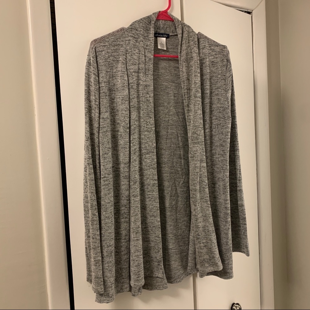 Gray Open Cardigan